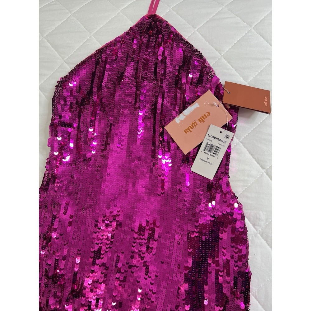 Cult Gaia Tasmina Anemone Pink Sequin Halter Open Back Party Cocktail Dress M - Picture 5 of 8